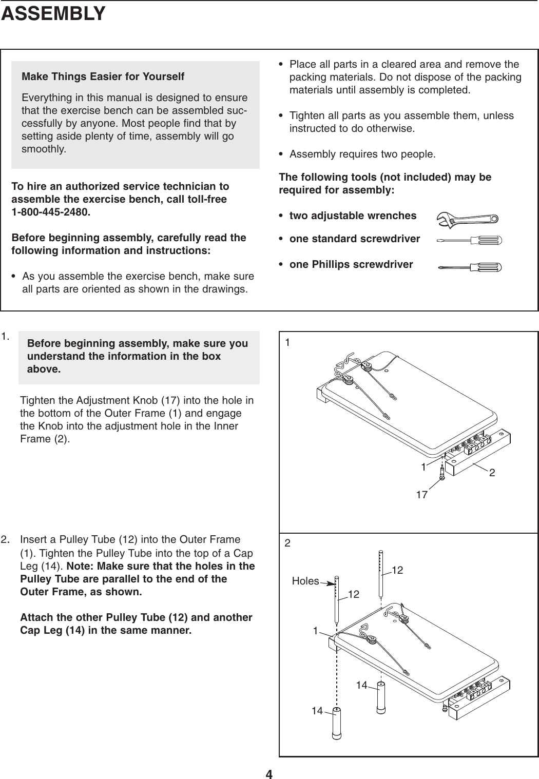 Page 4 of 12 - Proform Proform-Pfbe13550-Core-Tech-Bench-Users-Manual- PFBE1355.0-232071  Proform-pfbe13550-core-tech-bench-users-manual