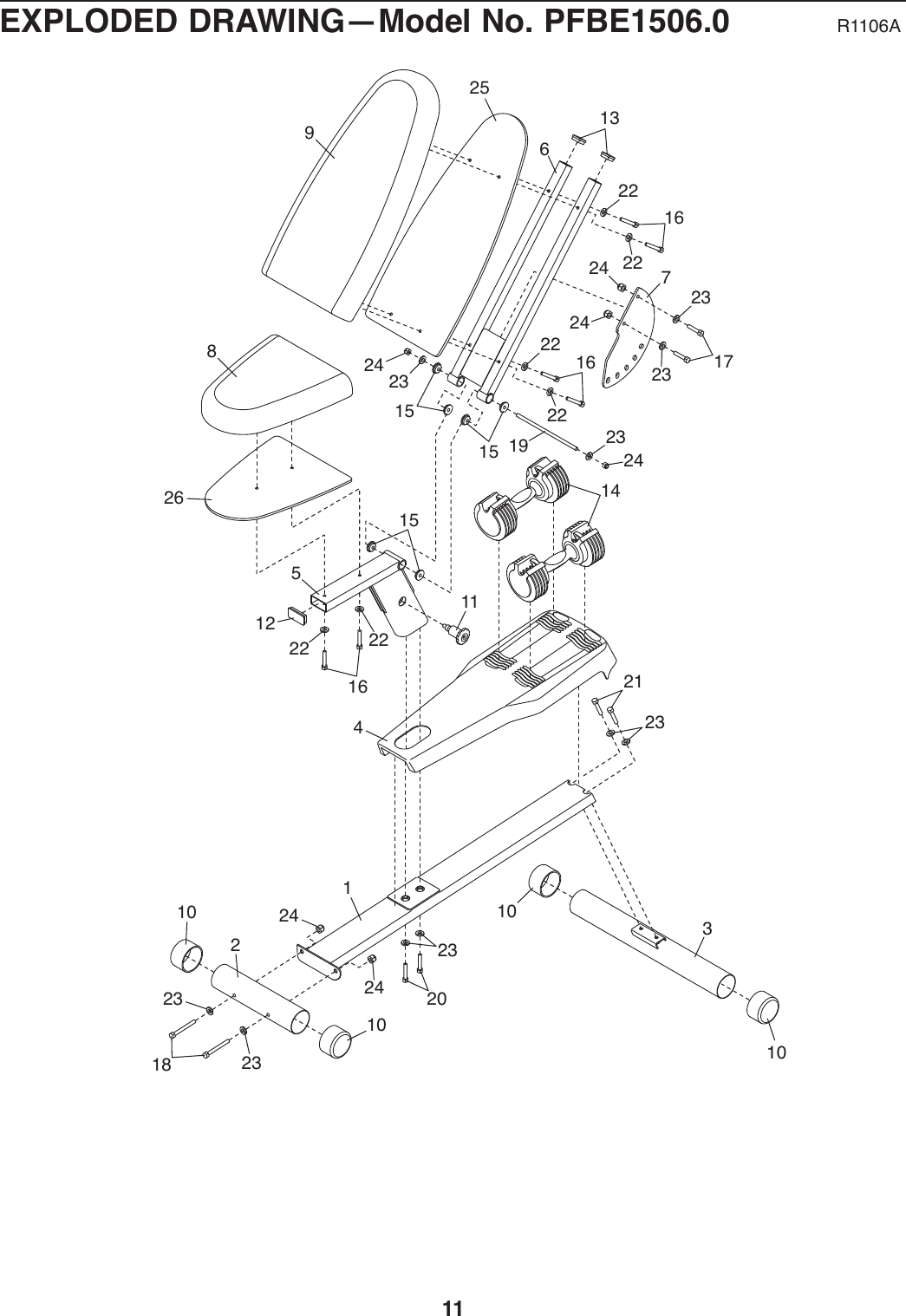Page 11 of 12 - Proform Proform-Pfbe15060-Fusion-1-7X-Bench-Users-Manual- PFEL39031-208048  Proform-pfbe15060-fusion-1-7x-bench-users-manual