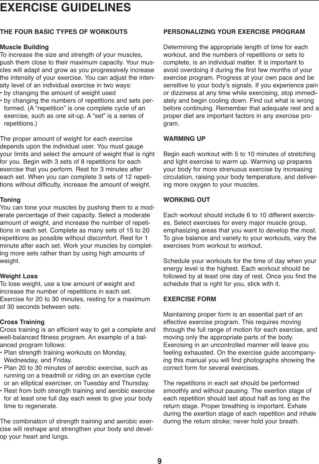 Page 9 of 12 - Proform Proform-Pfbe15060-Fusion-1-7X-Bench-Users-Manual- PFEL39031-208048  Proform-pfbe15060-fusion-1-7x-bench-users-manual