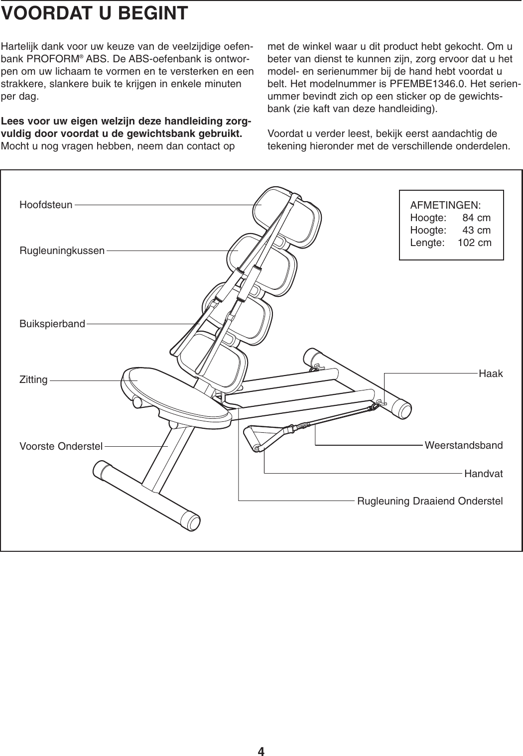 Page 4 of 8 - Proform Proform-Pfembe13460-Abs-Users-Manual-  Proform-pfembe13460-abs-users-manual