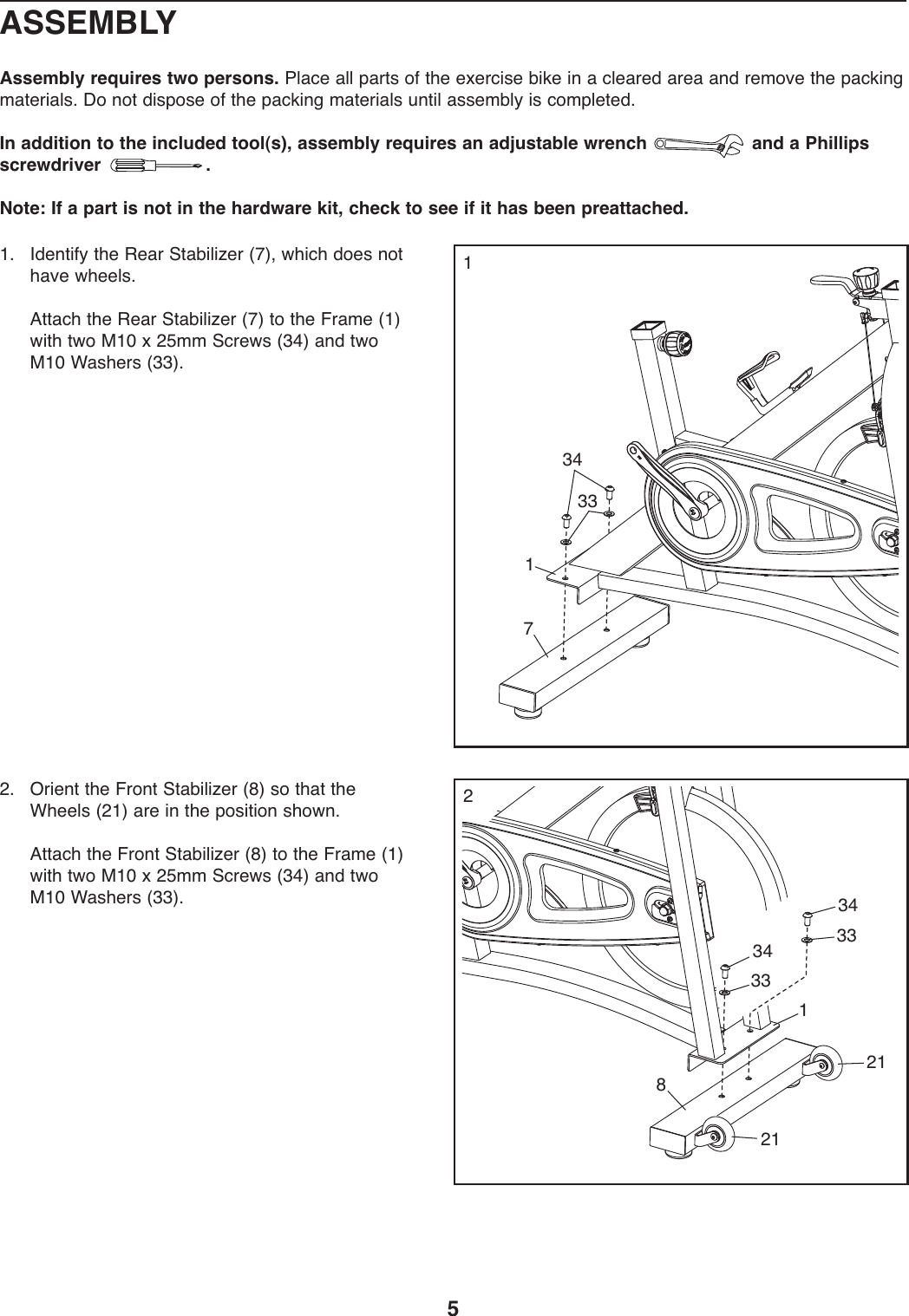 Page 5 of 12 - Proform Proform-Pfex029092-290-Spx-Bike-Users-Manual- 285430  Proform-pfex029092-290-spx-bike-users-manual