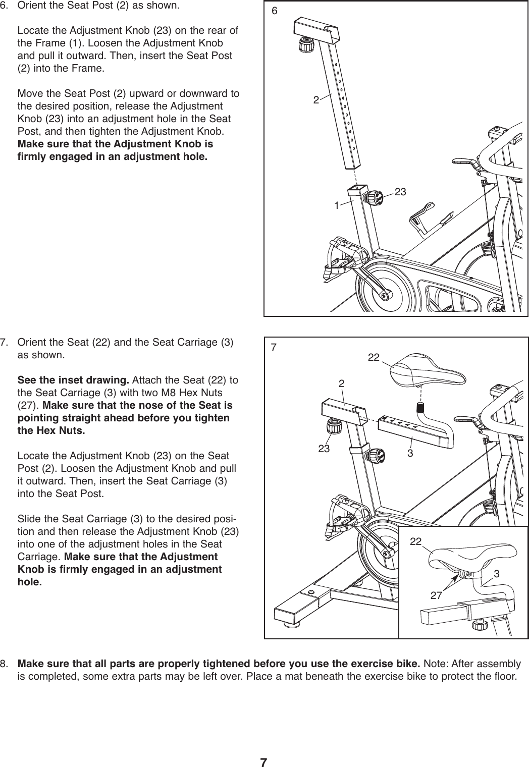 Page 7 of 12 - Proform Proform-Pfex029092-290-Spx-Bike-Users-Manual- 285430  Proform-pfex029092-290-spx-bike-users-manual