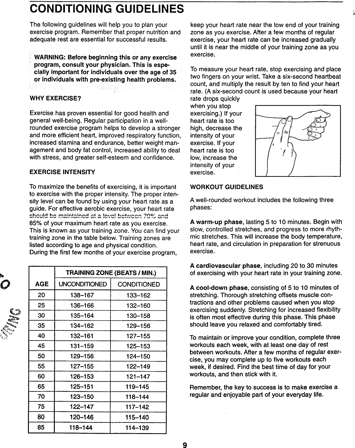 Page 9 of 12 - Proform Proform-Pfmc77751-Air-Walker-Users-Manual-  Proform-pfmc77751-air-walker-users-manual