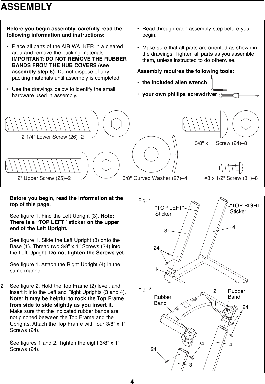 Page 4 of 12 - Proform Proform-Pfmc77755-Air-Walker-Users-Manual- *PFMC77755 138485  Proform-pfmc77755-air-walker-users-manual