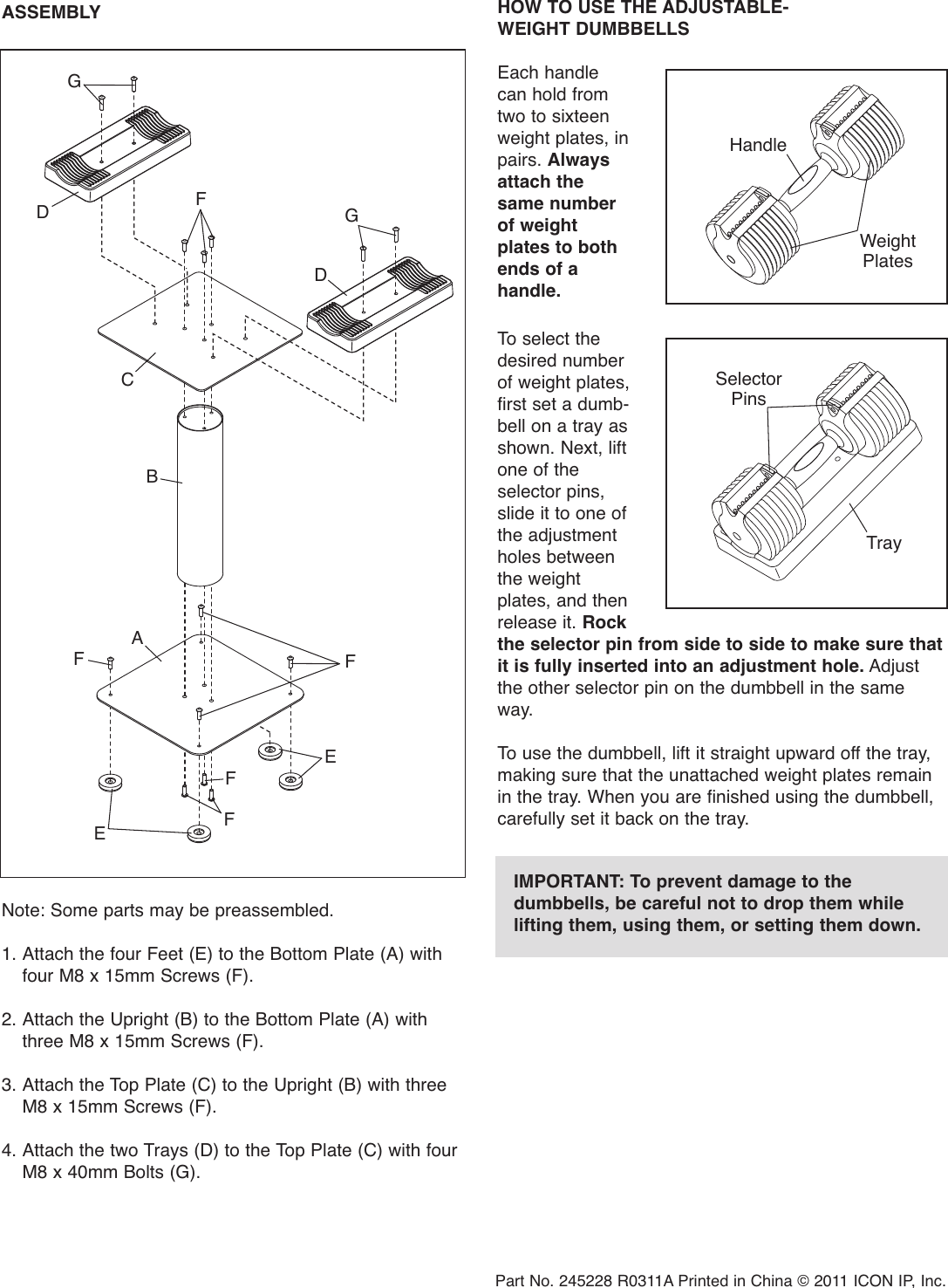 Page 2 of 2 - Proform Proform-Pfnsaw100061-Fusion-Space-Saver-Wts-Users-Manual- 285430  Proform-pfnsaw100061-fusion-space-saver-wts-users-manual