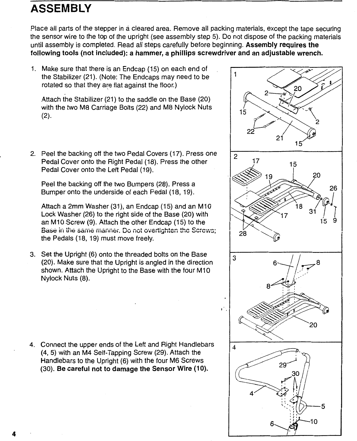 Page 4 of 12 - Proform Proform-Pfst82040-8-2S-Stepper-Users-Manual-  Proform-pfst82040-8-2s-stepper-users-manual