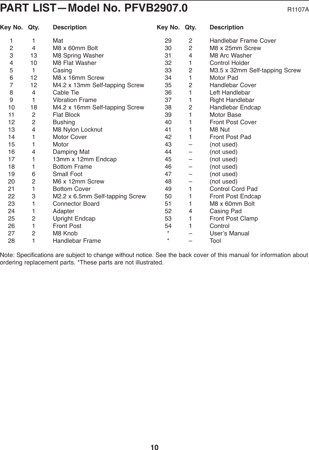 Page 10 of 12 - Proform Proform-Pfvb29070-Vibration-Bench-Users-Manual- PFEL39031-208048  Proform-pfvb29070-vibration-bench-users-manual