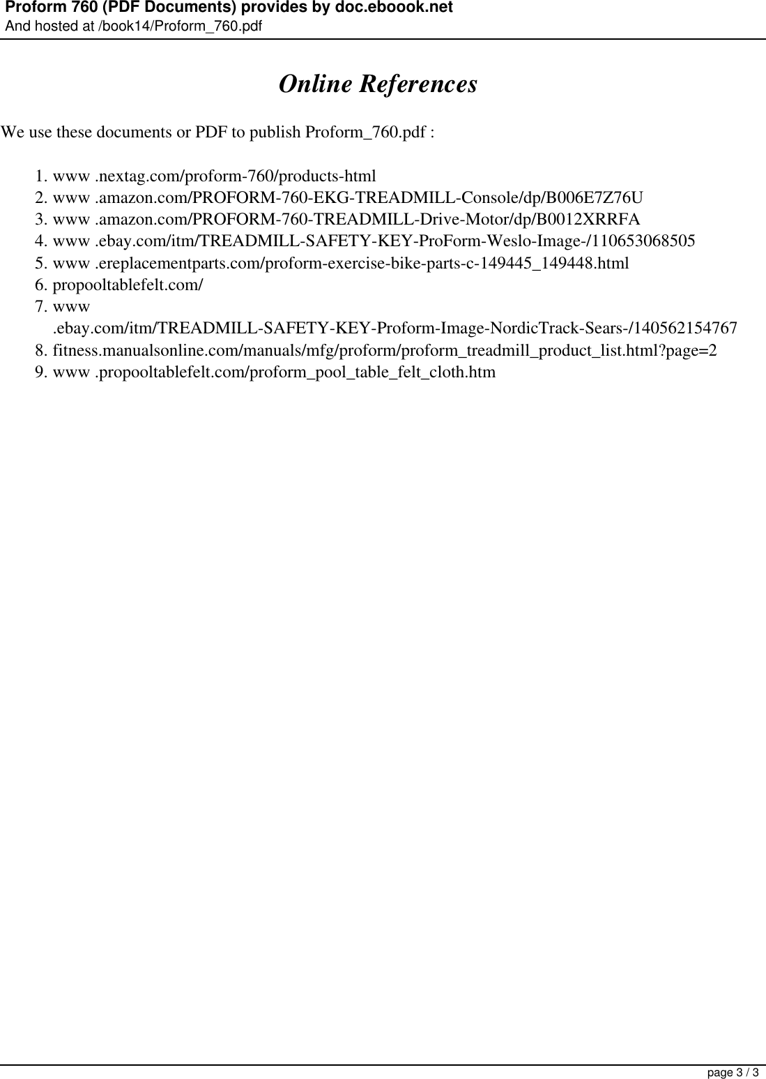 Page 3 of 3 - Proform Proform-Treadmill-760-Ekg-Users-Manual- 760  Proform-treadmill-760-ekg-users-manual