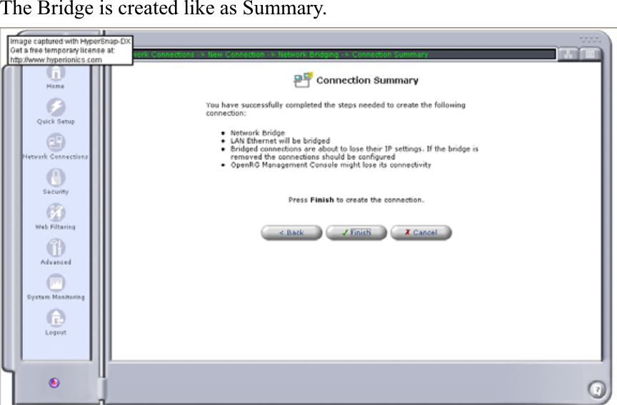 The Bridge is created like as Summary. 
