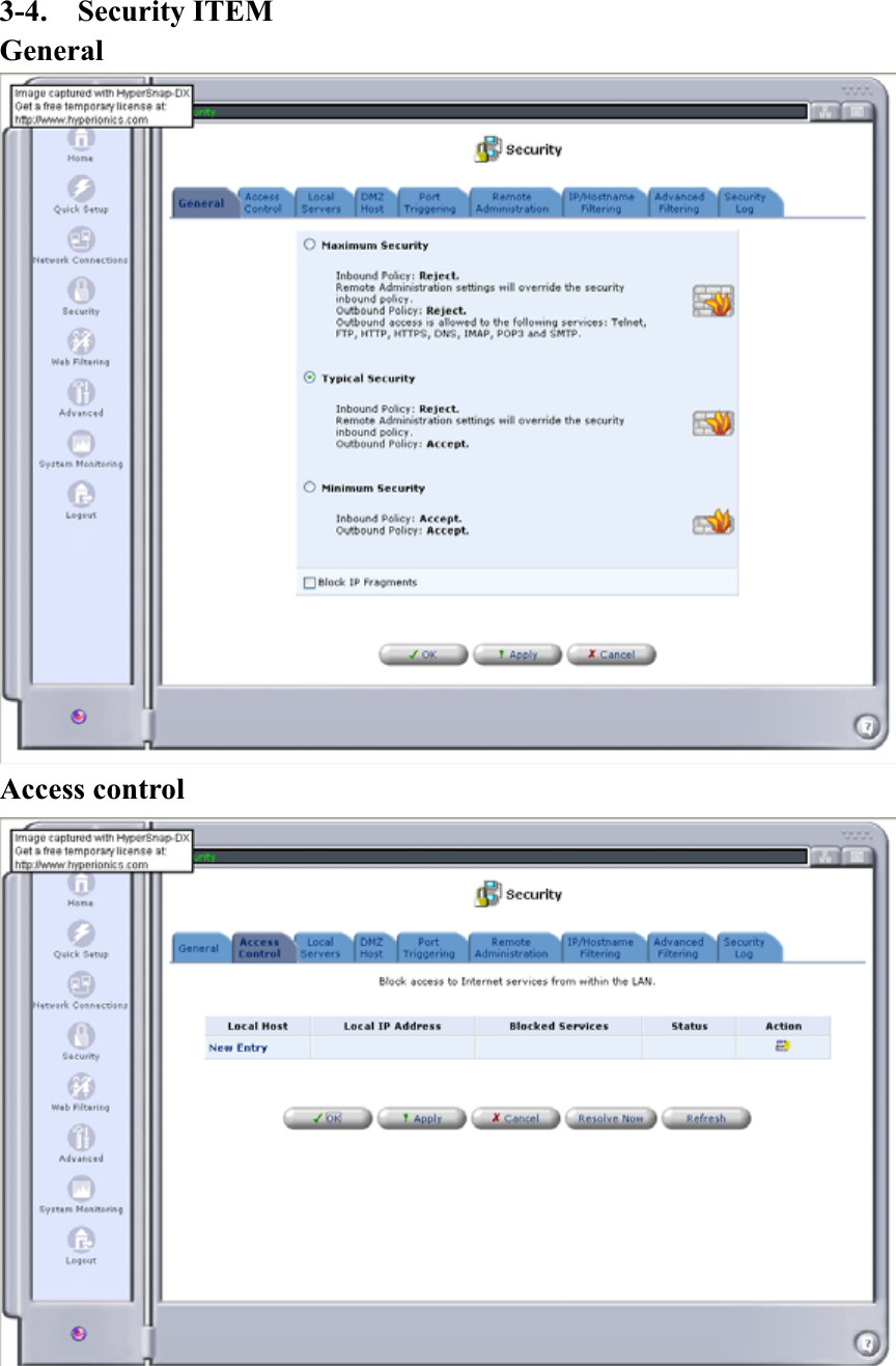 3-4.  Security ITEM GeneralAccess control   