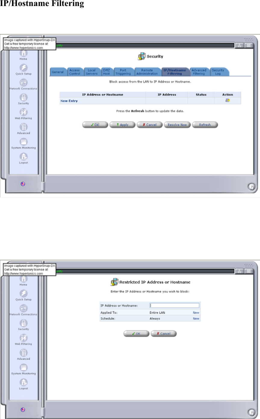 IP/Hostname Filtering 