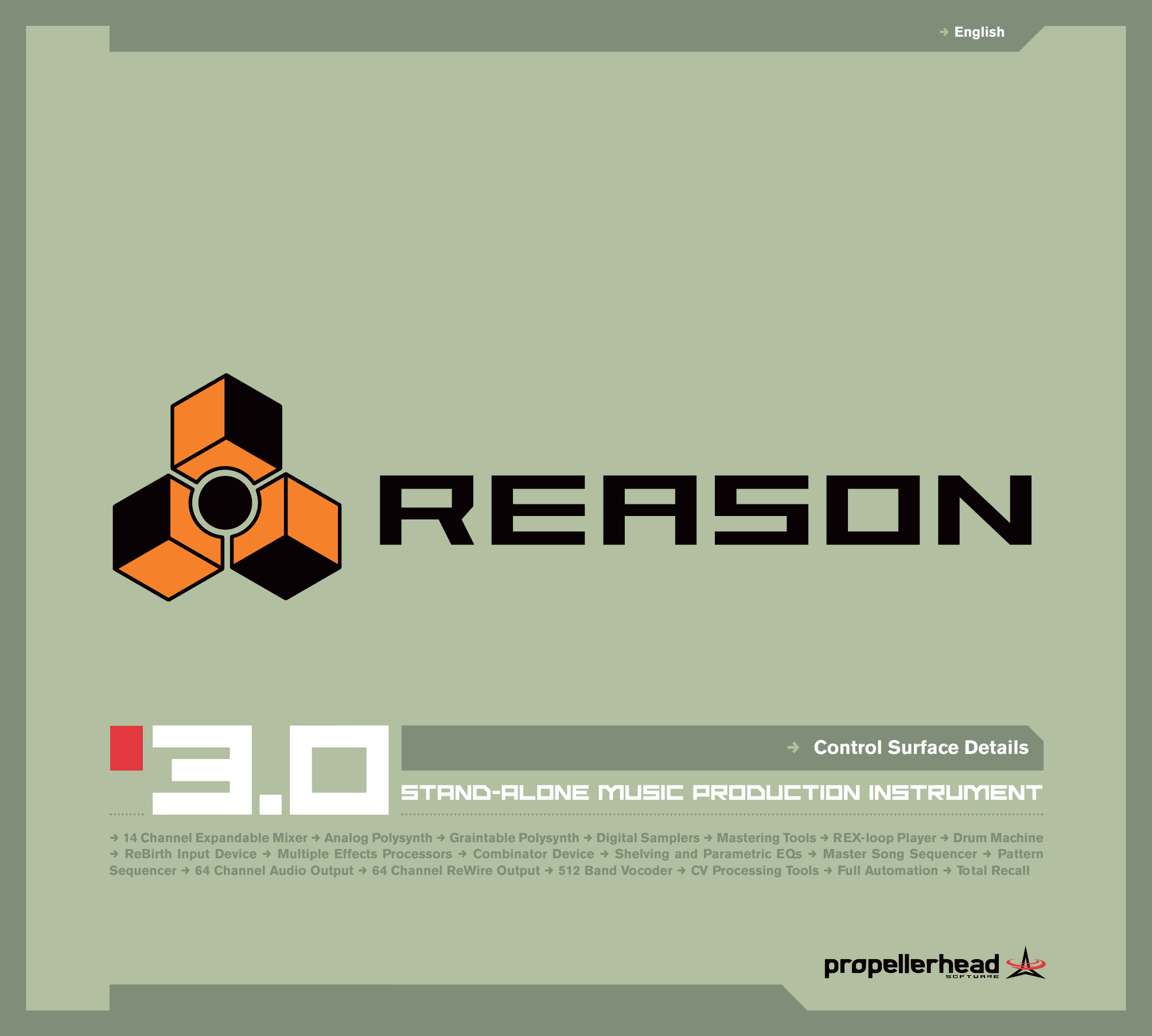 Propellerhead Reason 3 0 Control Surface Details User Guide