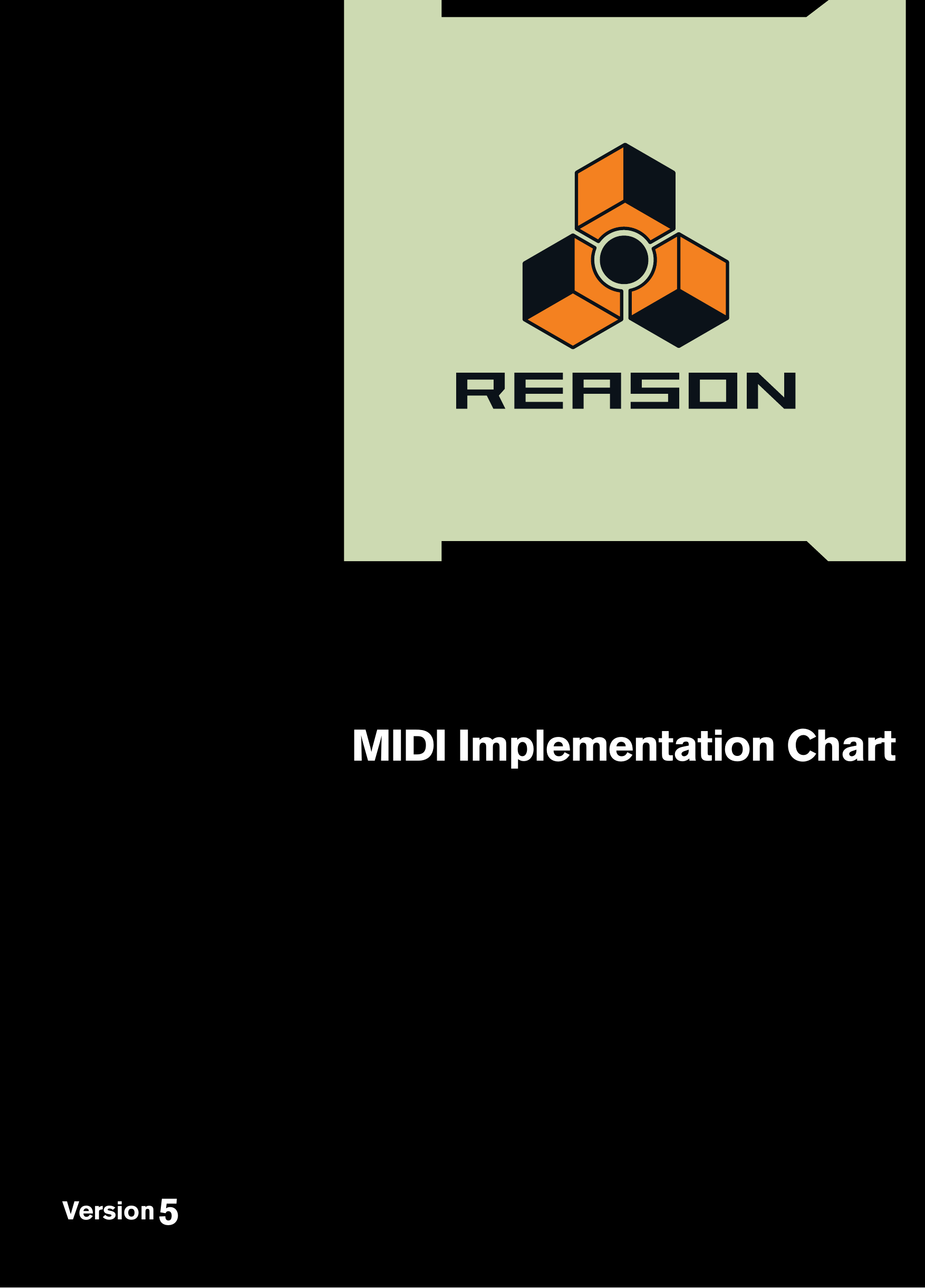 Propellerhead Reason 5 0 Midi Implementation Chart Reason5 Controller