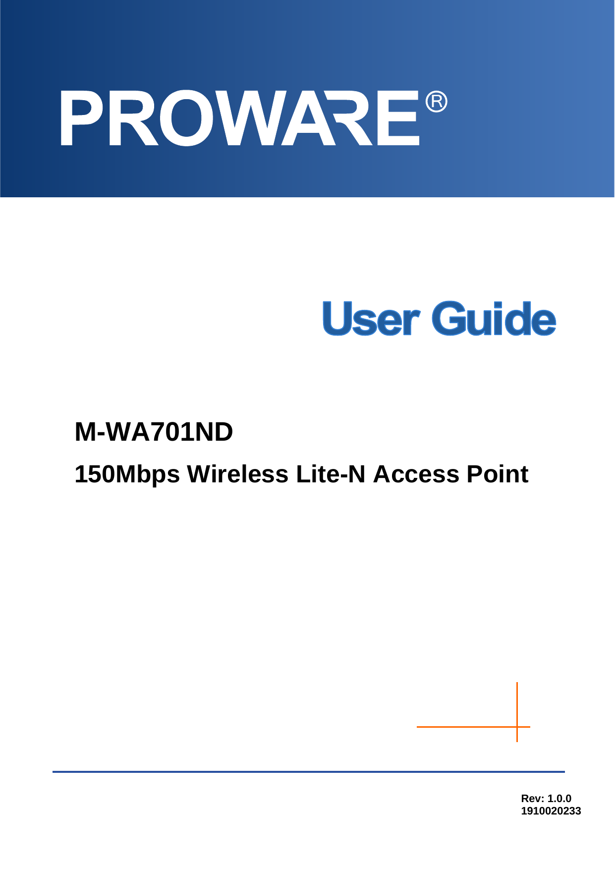    M-WA701ND 150Mbps Wireless Lite-N Access Point Rev: 1.0.0 1910020233 