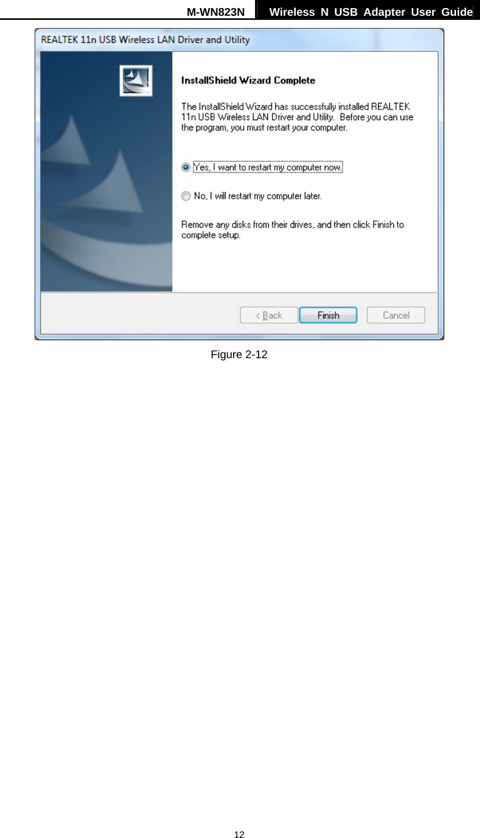 M-WN823N  Wireless N USB Adapter User Guide 12  Figure 2-12  