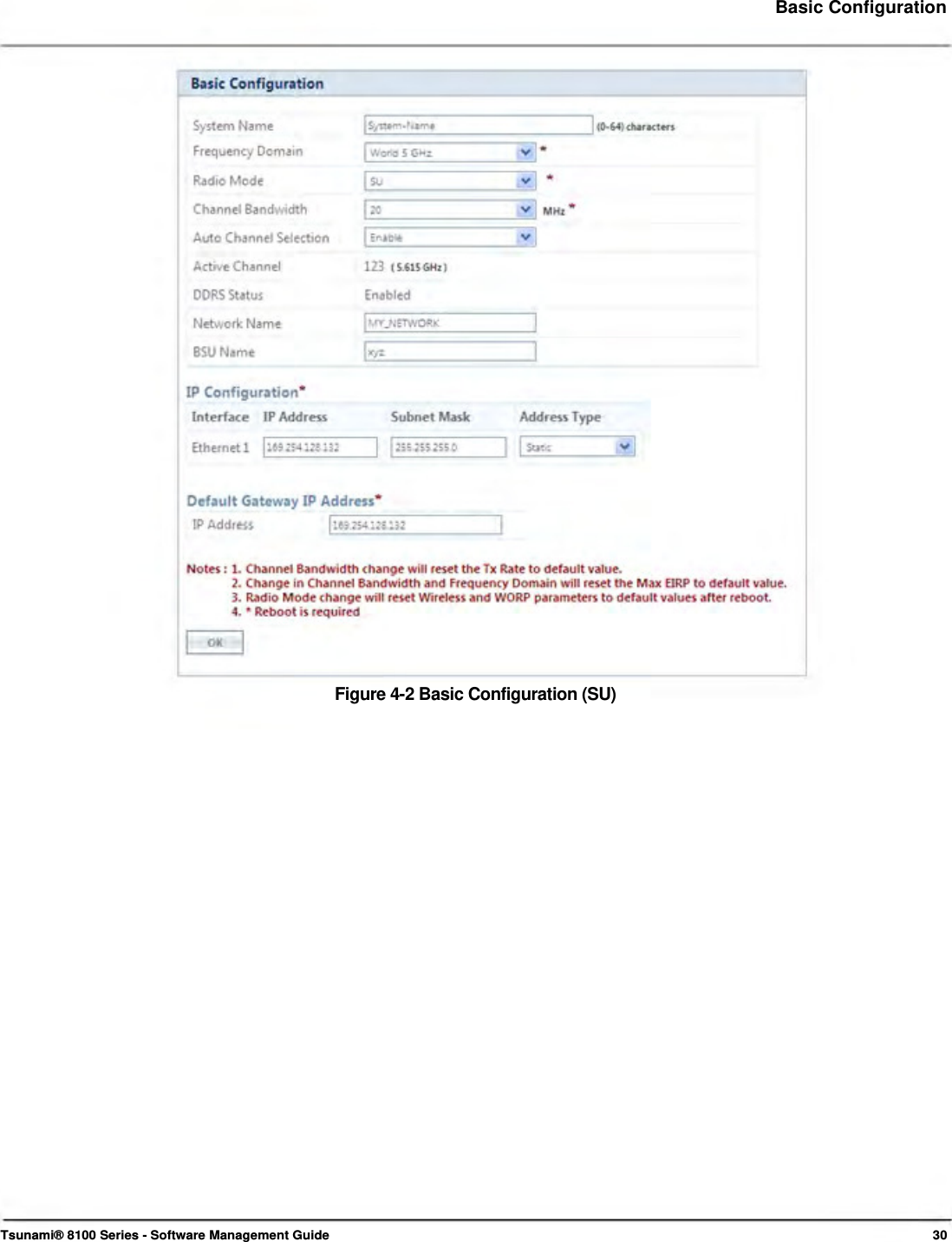     Basic Configuration                                  Figure 4-2 Basic Configuration (SU)                                       Tsunami® 8100 Series - Software Management Guide  30 