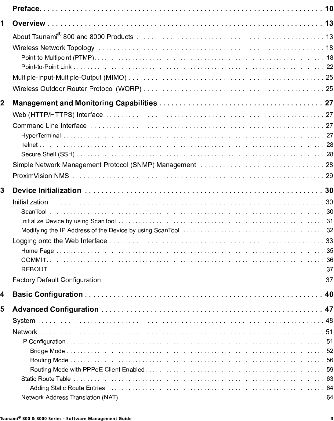  Tsunami® 800 &amp; 8000 Series - Software Management Guide  3