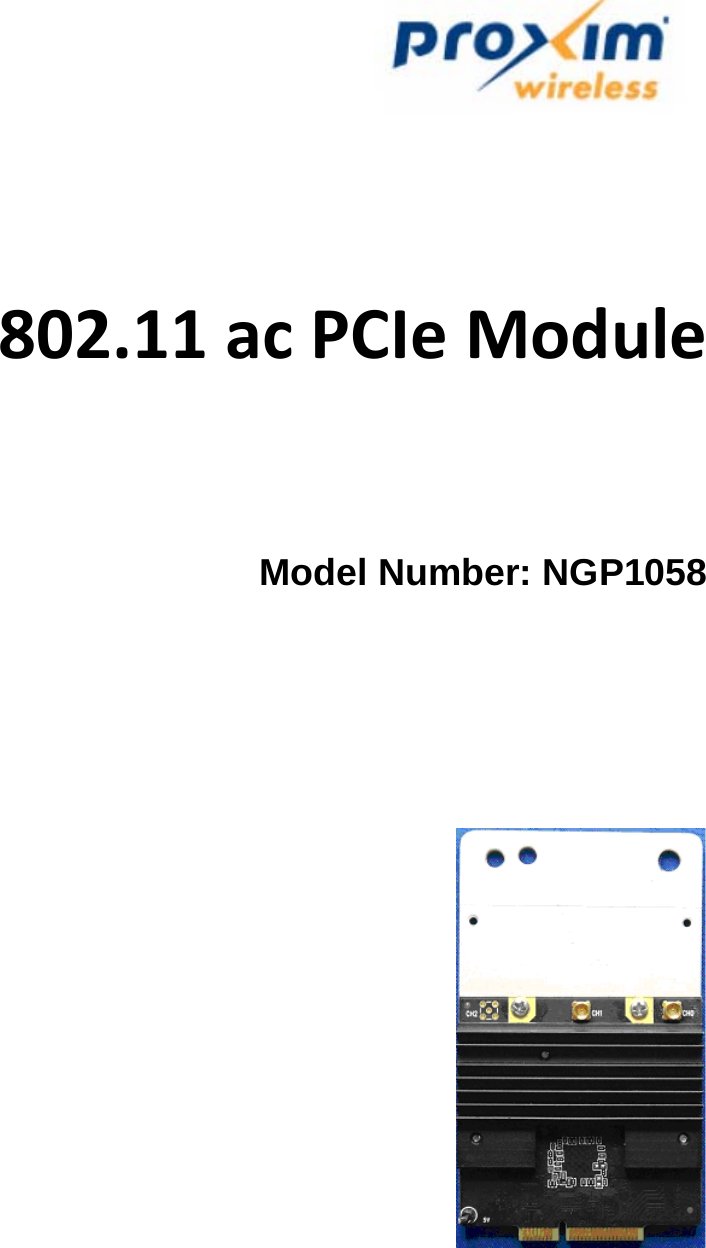      802.11acPCIeModule  Model Number: NGP1058             