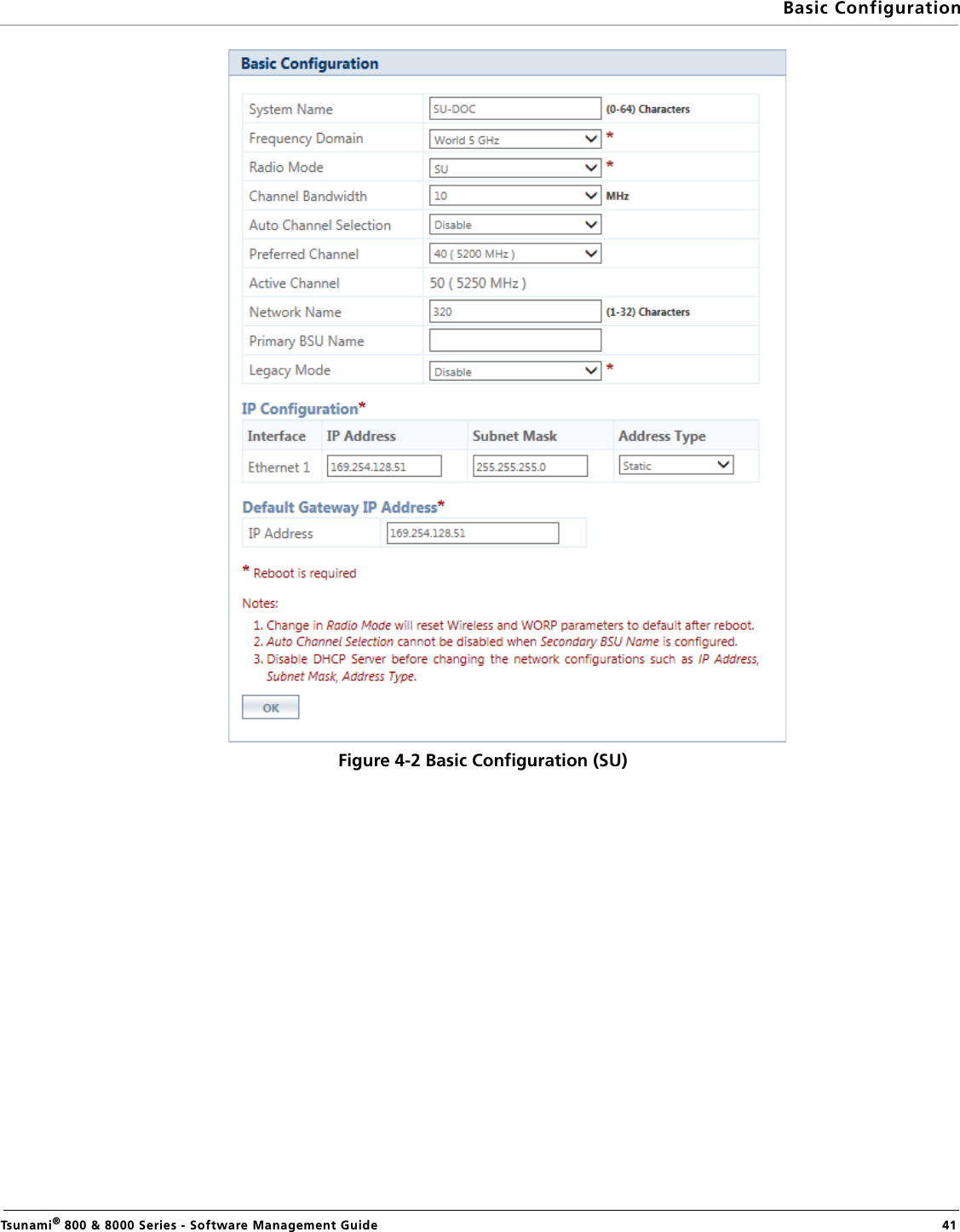 Basic ConfigurationTsunami® 800 &amp; 8000 Series - Software Management Guide  41Figure 4-2 Basic Configuration (SU)