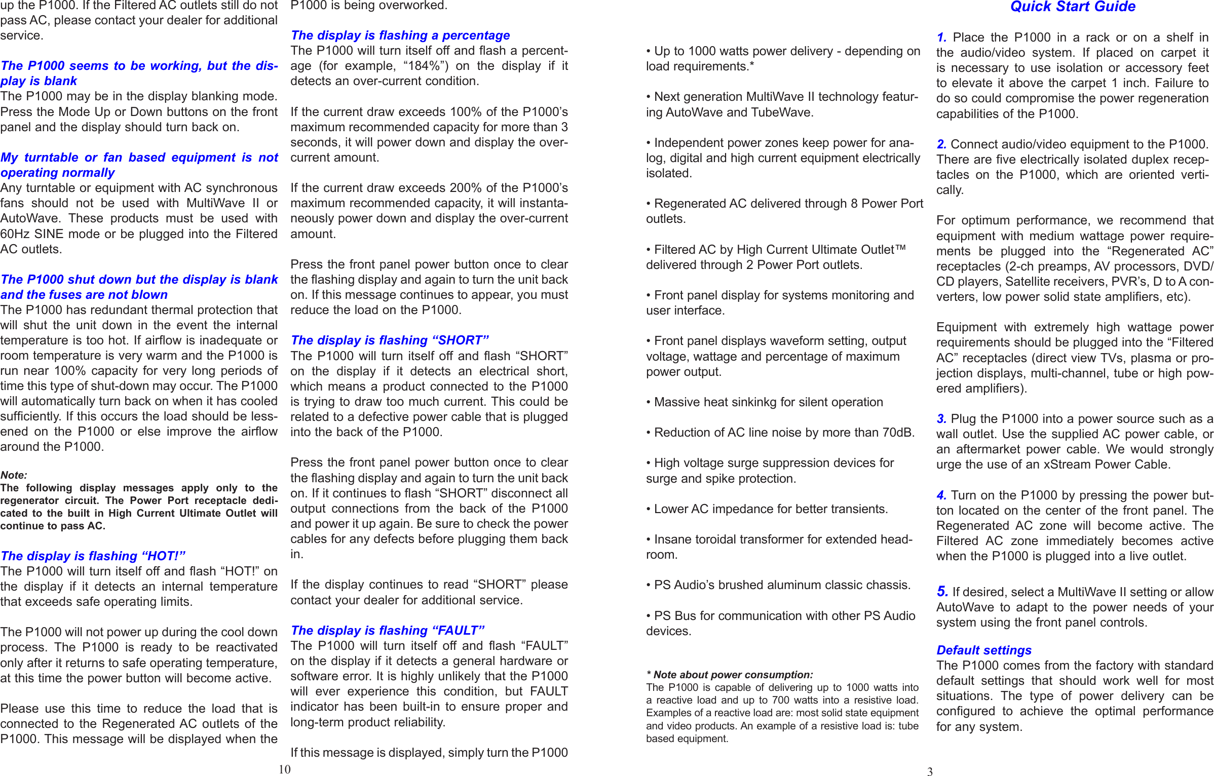 Page 3 of 6 - Ps-Audio Ps-Audio-P1000-Users-Manual- P1000  Ps-audio-p1000-users-manual