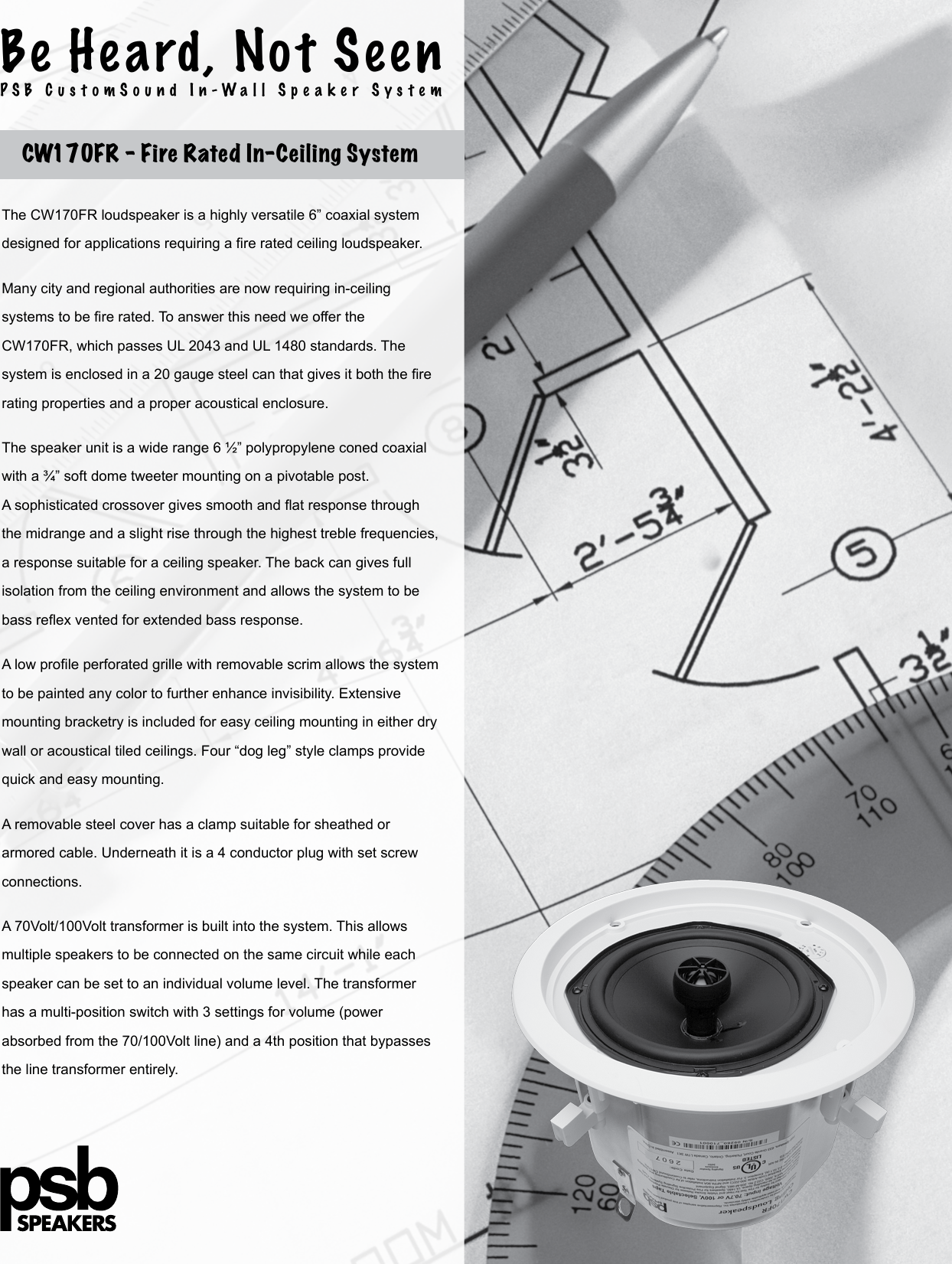 Psb Speakers Cw170fr Users Manual