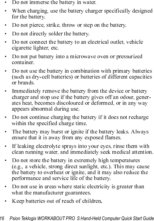 16 Psion Teklogix WORKABOUT PRO  S Hand-Held Computer Quick Start Guide.