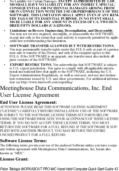 Meetinghouse Data Communications, Inc. End User License Agreement(QG8VHU/LFHQVH$JUHHPHQW6RIWZDUH/LFHQVH7HUPV/LFHQVH*UDQW