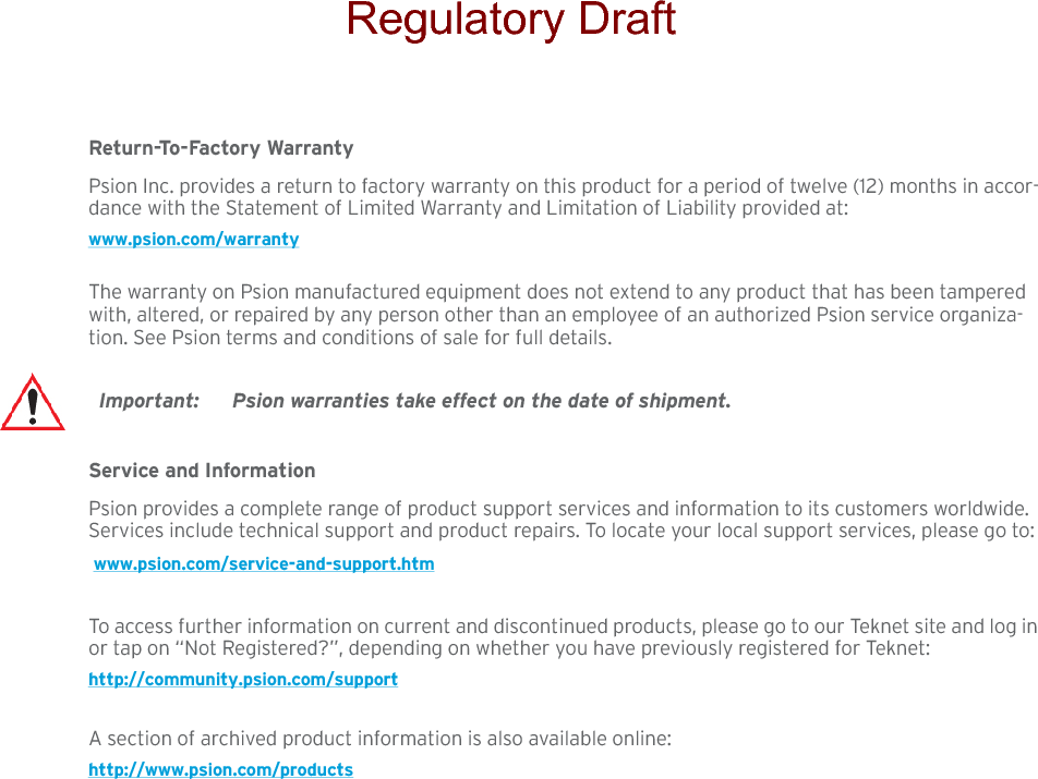 Regulatory Draft