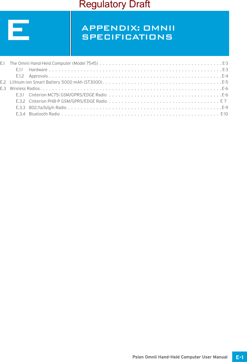 Regulatory Draft