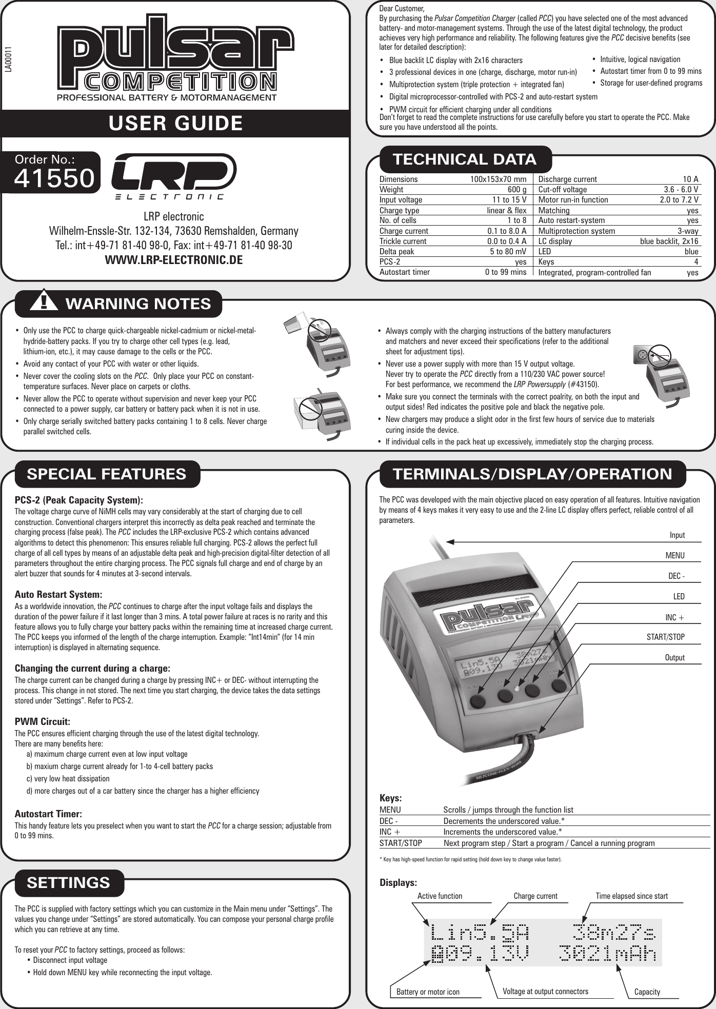 Page 1 of 2 - Pulsar Pulsar-Pulsar-Battery-Charger-La00011-Users-Manual- PCC_Front_engl_skaliert_240x340mm.PMD  Pulsar-pulsar-battery-charger-la00011-users-manual