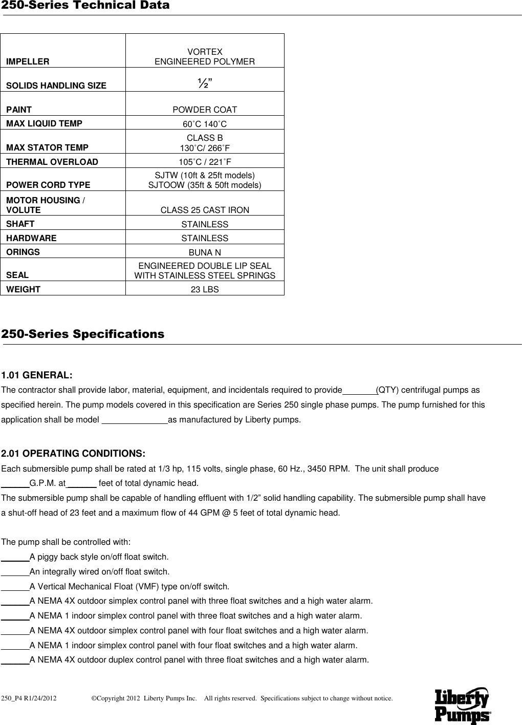 Page 4 of 6 - 1049 3 Liberty 253-2 Curves 1 User Manual