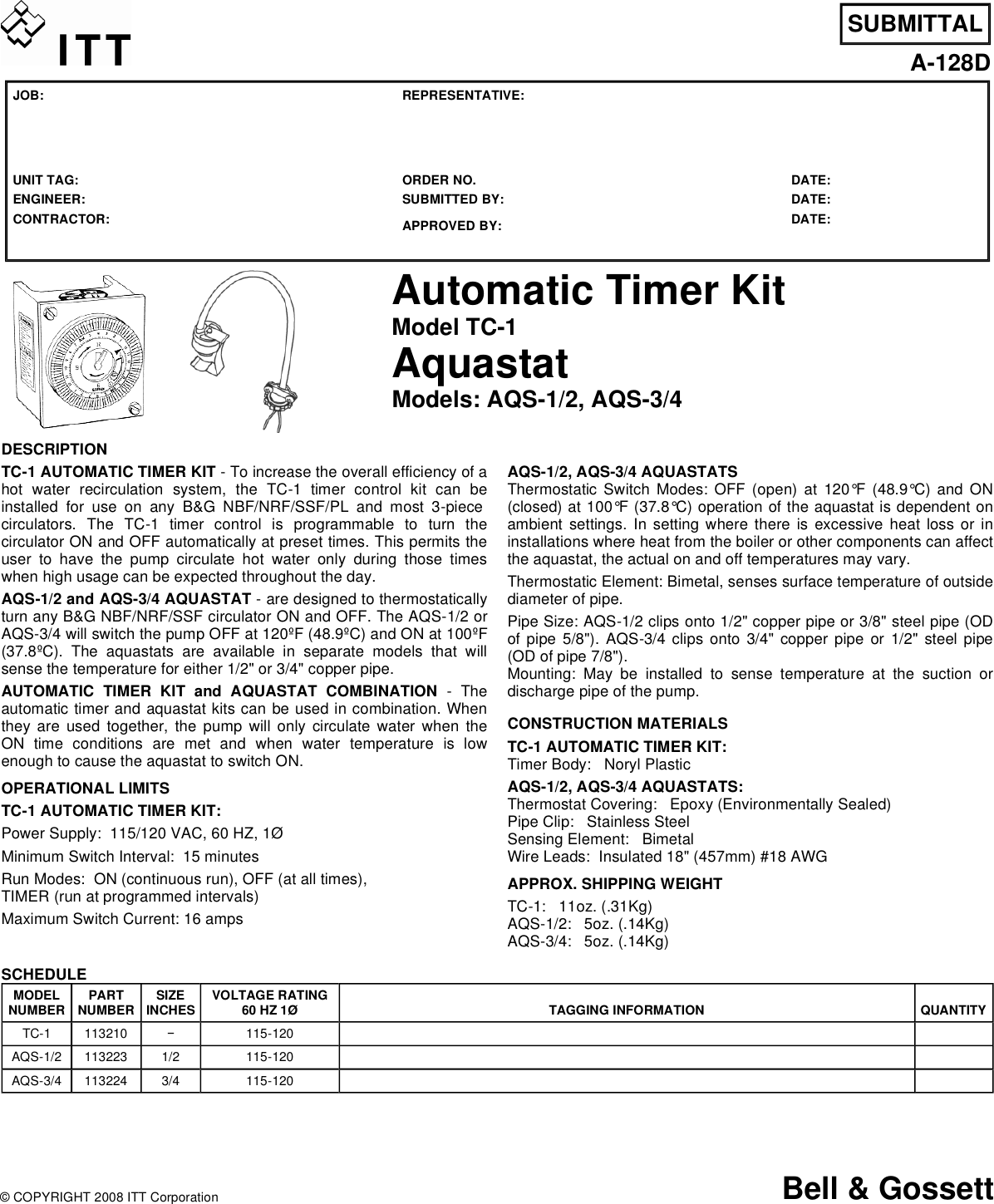 10510 2 B&G 113210 Submittal S User Manual