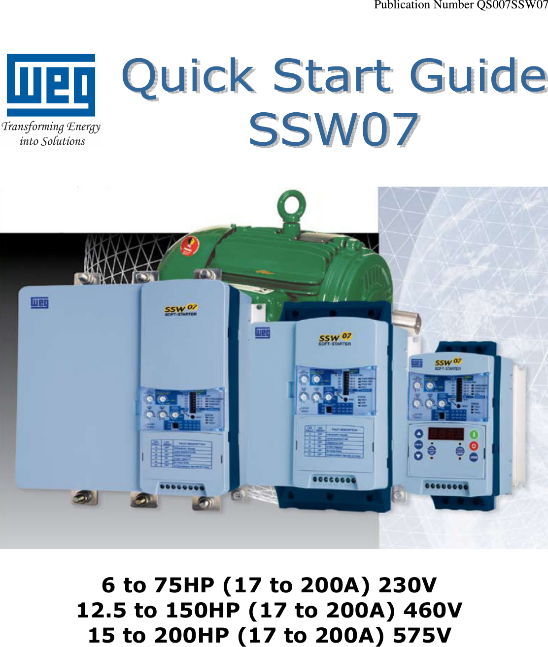 Page 1 of 11 - 114279 3 Weg Soft Starter Quick Guide Manual - QuickstartSSW07-HMI_ 061308 User