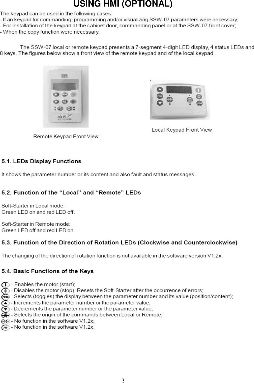 Page 3 of 11 - 114279 3 Weg Soft Starter Quick Guide Manual - QuickstartSSW07-HMI_ 061308 User