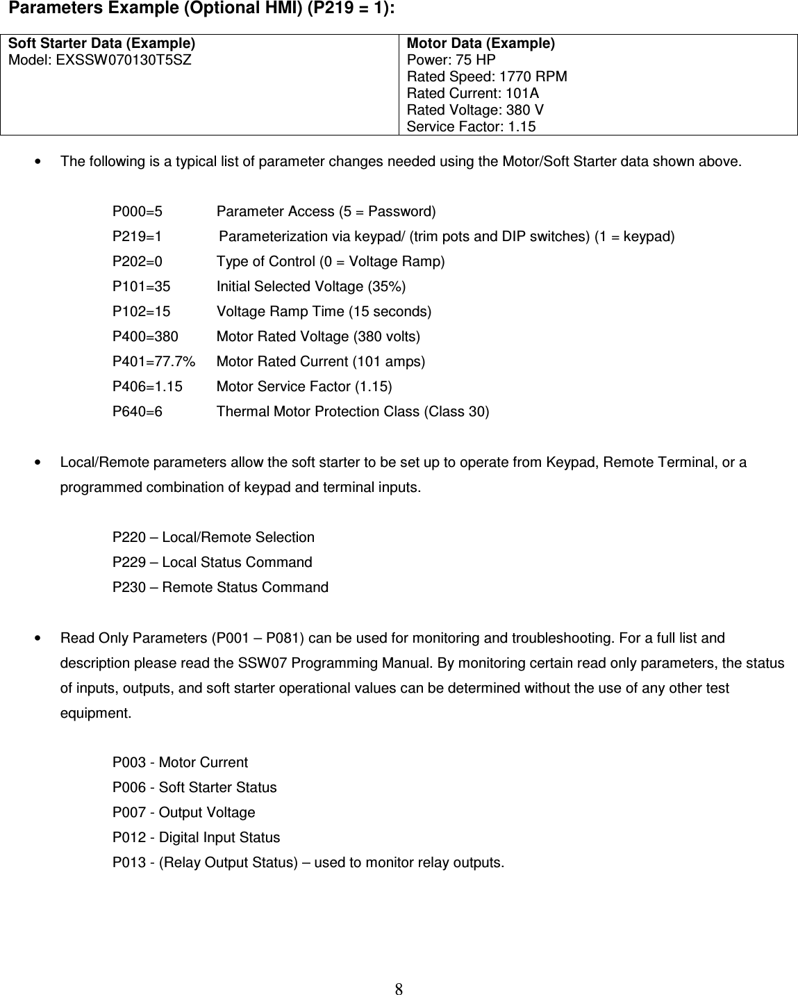 Page 8 of 11 - 114279 3 Weg Soft Starter Quick Guide Manual - QuickstartSSW07-HMI_ 061308 User