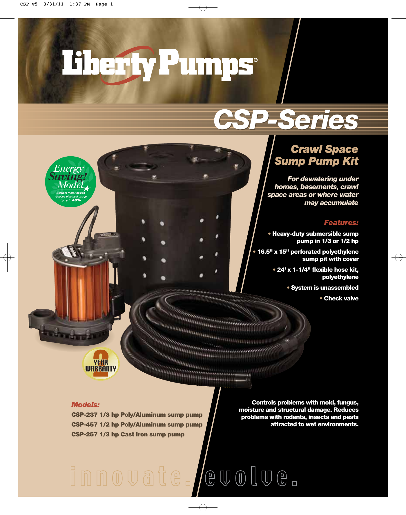 Page 1 of 2 - 1175 1 Liberty Csp-257 Brochure User Manual