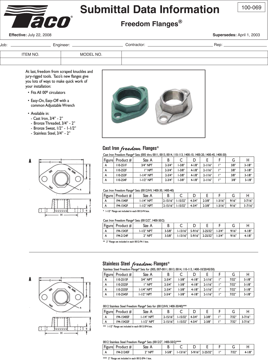 12469 2 Taco 110 254F Submittal User Manual