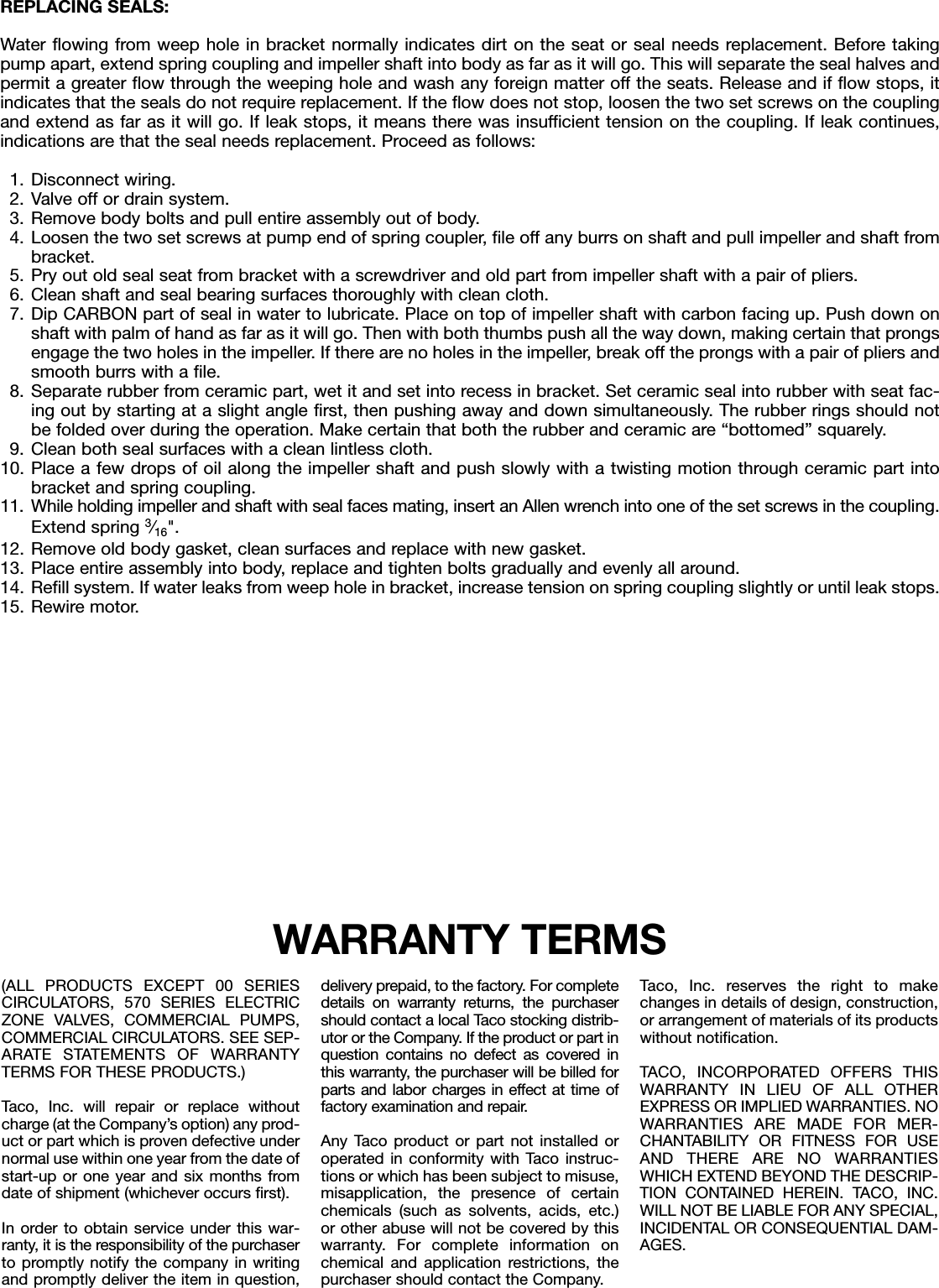 Page 2 of 2 - 12520 3 Taco 110-24 Instructions 102-052 (Page 2) User Manual