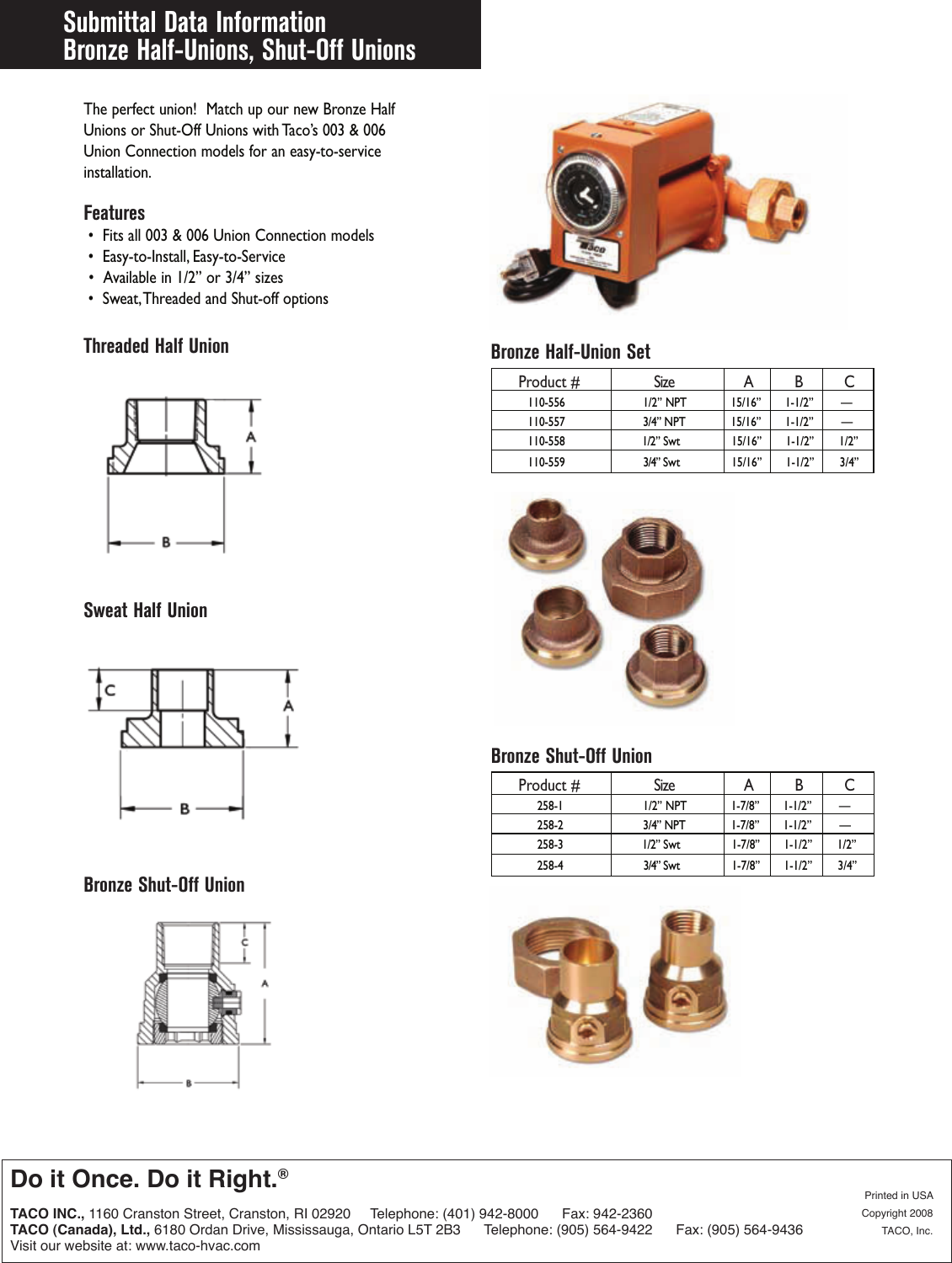 12532 2 Taco 194 1540Sf Submittal User Manual