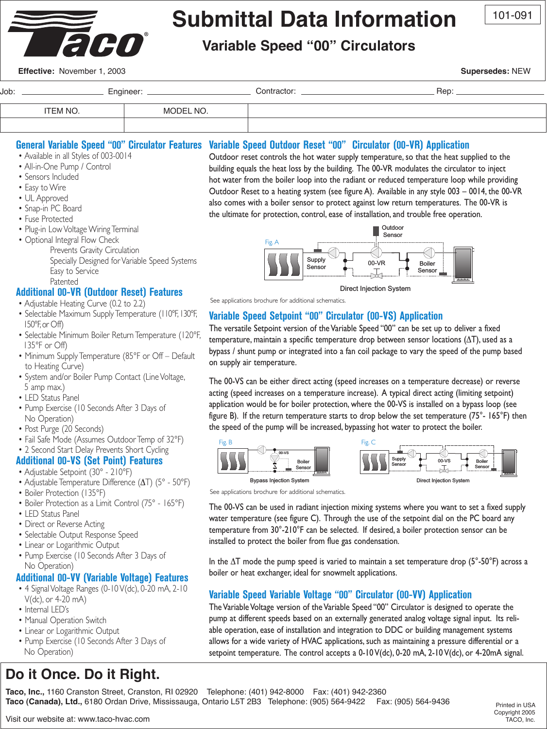 Page 1 of 1 - 12598 2 Taco 0011-Vvf4-1Ifc Submittal User Manual