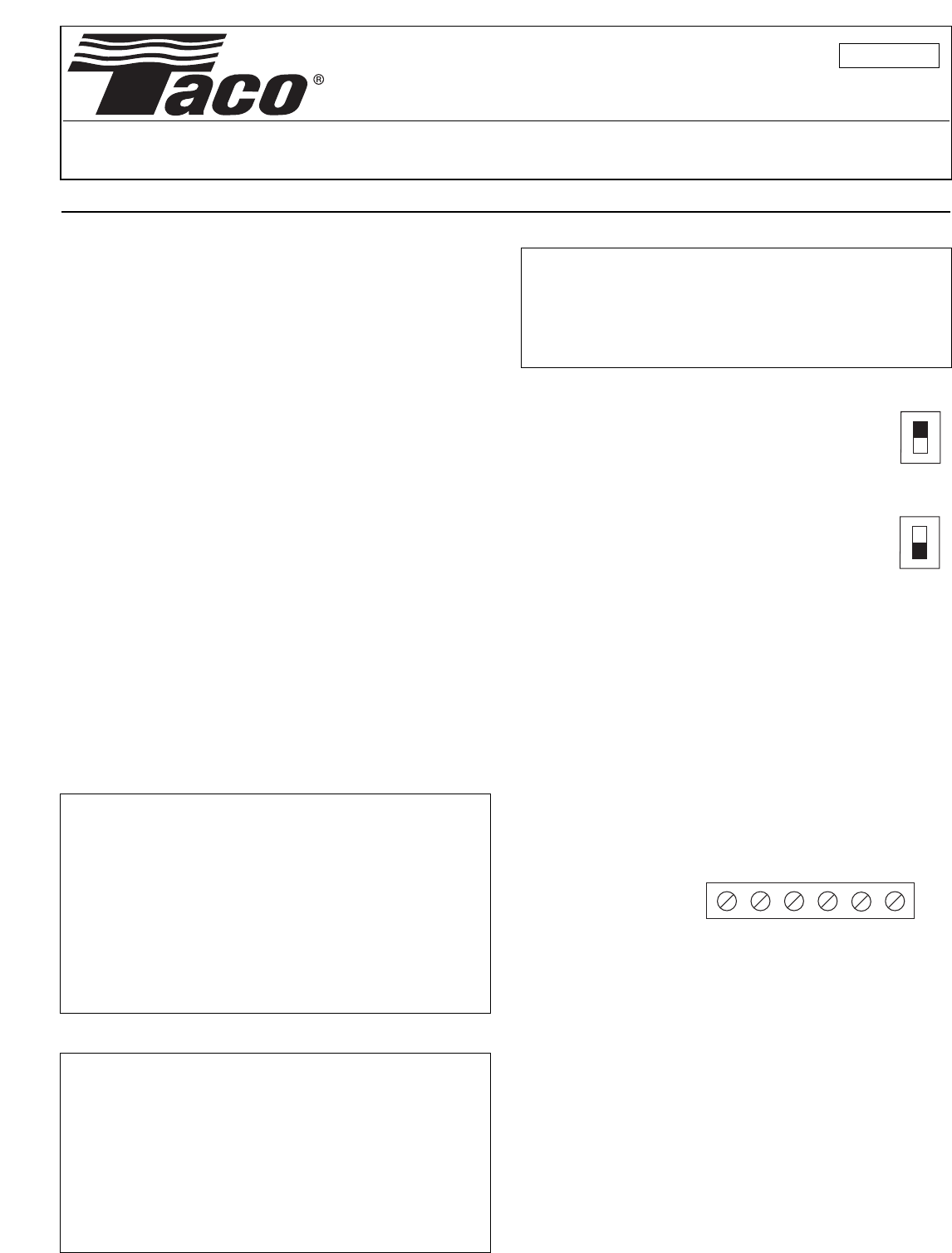 Taco Circulator 00 Series Wiring Diagram - Complete Wiring Schemas