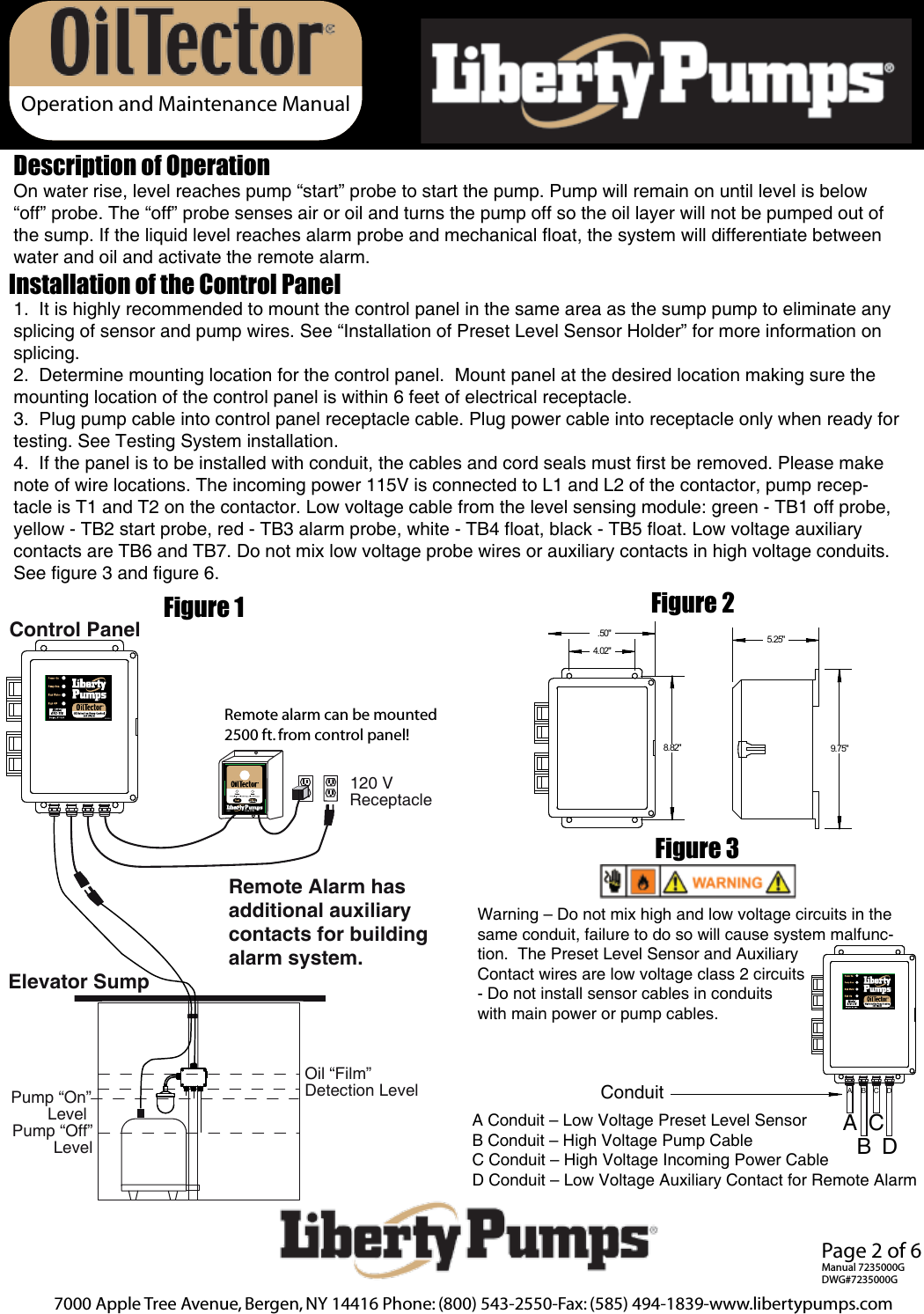 Page 2 of 6 - 1272 2 Liberty Elv280 Instructions Pump OilTector Installation Rev. 7235000G  User Manual