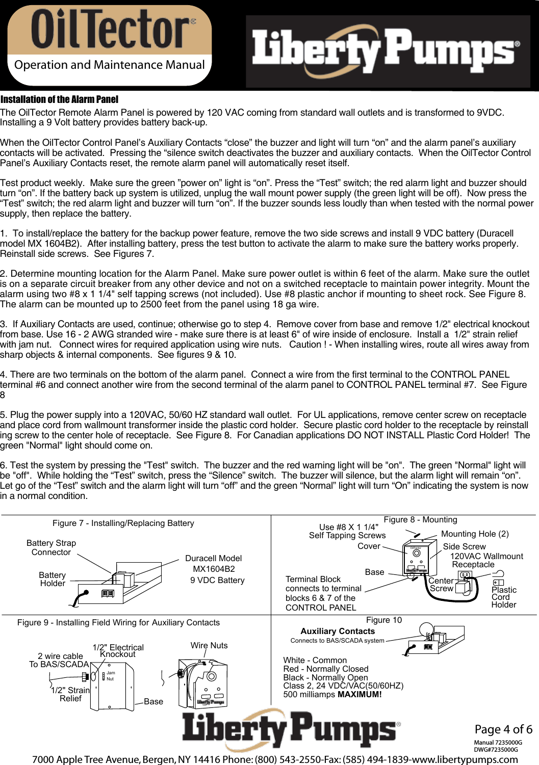 Page 4 of 6 - 1272 2 Liberty Elv280 Instructions Pump OilTector Installation Rev. 7235000G  User Manual