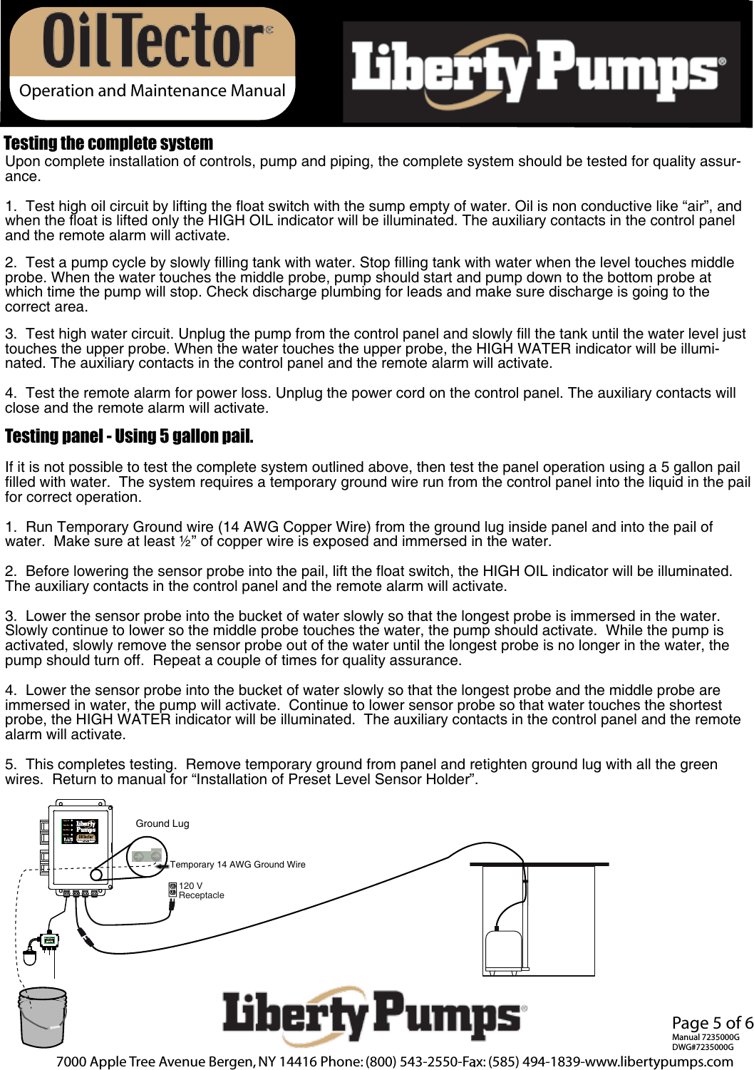 Page 5 of 6 - 1272 2 Liberty Elv280 Instructions Pump OilTector Installation Rev. 7235000G  User Manual