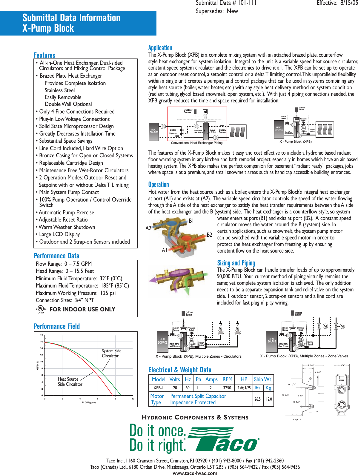 Page 2 of 2 - 12910 1 Taco 193-024Rp Brochure TAC-5682_X-Pump User Manual