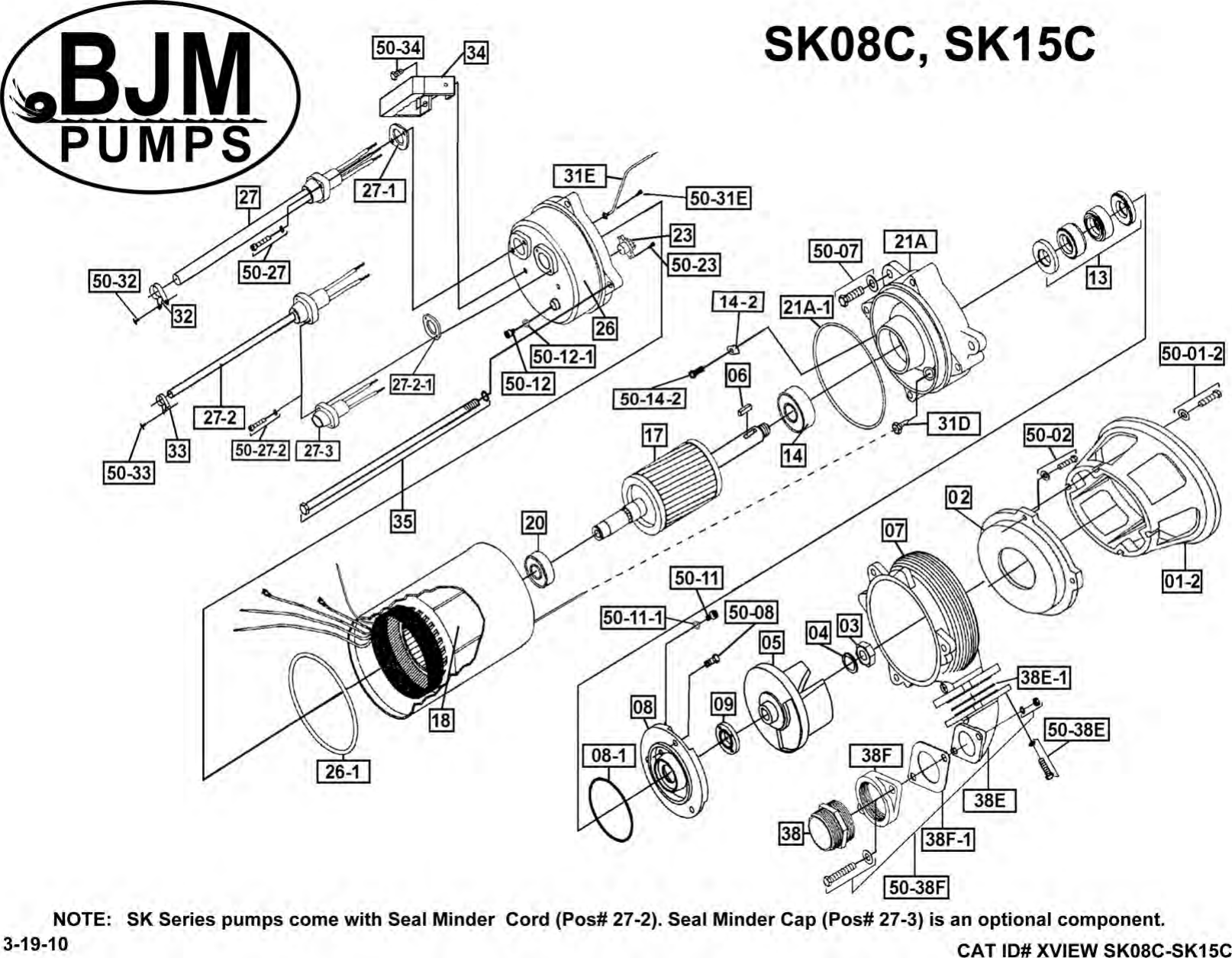 Page 2 of 5 - 131683 6 Bjm Sk Series Exploded View User Manual