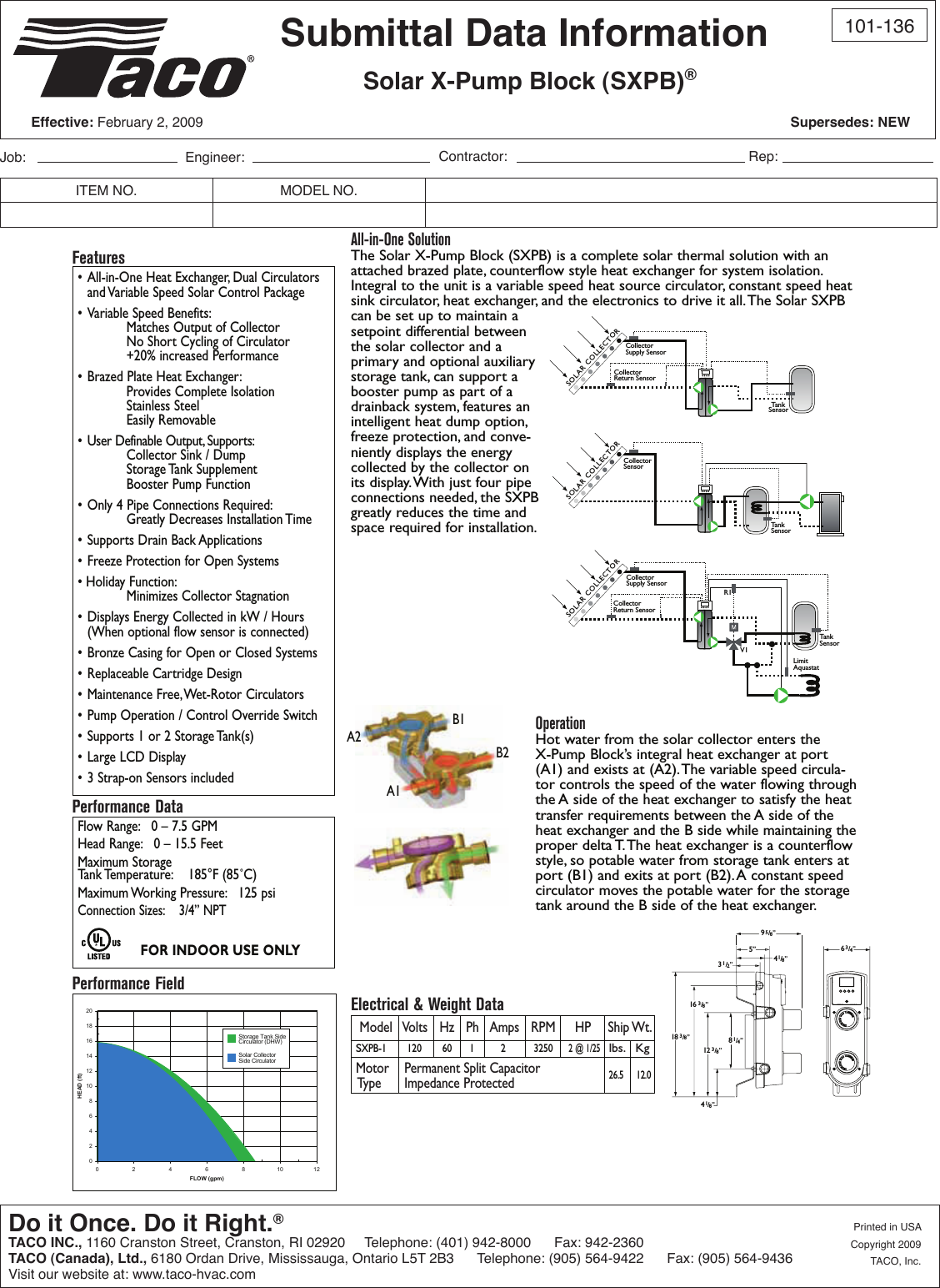 13278 3 Taco Sxpb 1 Submittal User Manual