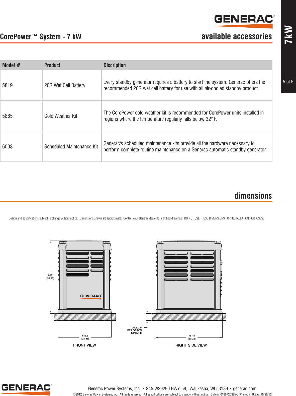 Page 5 of 5 - 13369 3 Generac 5837 Product Specs Pump 13369_3_Generac User Manual