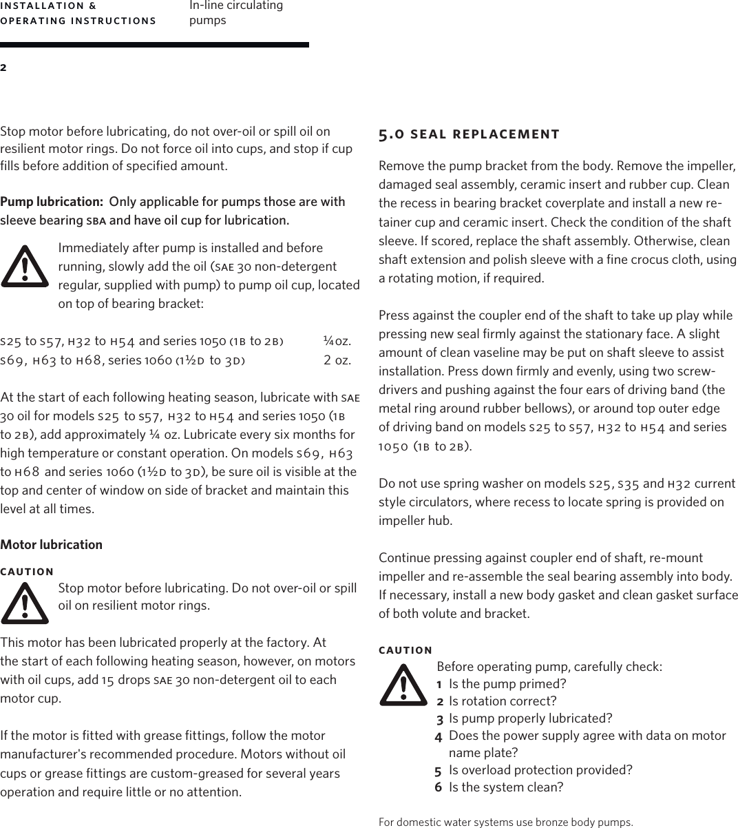 Page 2 of 4 - 13437 2 Armstrong S & H Series Installation Manual User