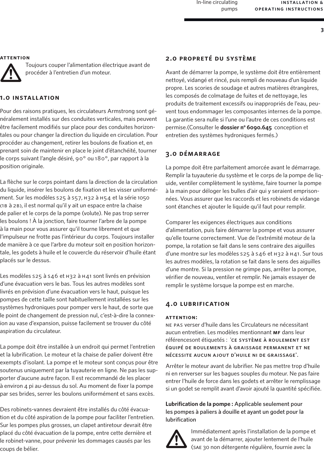 Page 3 of 4 - 13437 2 Armstrong S & H Series Installation Manual User